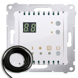 Терморегулятор для теплої підлоги Kontakt Simon Simon 54 Premium DTRNSZ.01/11 з дисплеєм та зовнішнім датчиком в комплекті (білий)