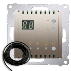 Терморегулятор для теплої підлоги Kontakt Simon Simon 54 Premium DTRNSZ.01/44 з дисплеєм та зовнішнім датчиком в комплекті (золото)