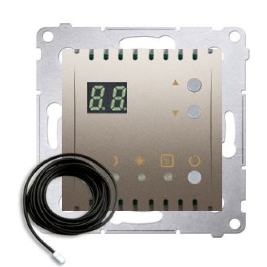 Терморегулятор для теплої підлоги Kontakt Simon Simon 54 Premium DTRNSZ.01/44 з дисплеєм та зовнішнім датчиком в комплекті (золото)