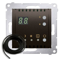 Терморегулятор для теплої підлоги Kontakt Simon Simon 54 Premium DTRNSZ.01/46 з дисплеєм та зовнішнім датчиком в комплекті (коричневий)