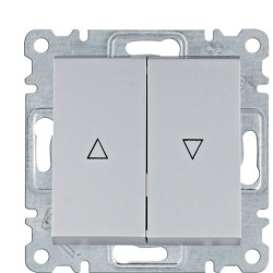 Вимикач для жалюзі Hager WL0322 Lumina 10АХ/230В (сріблястий)