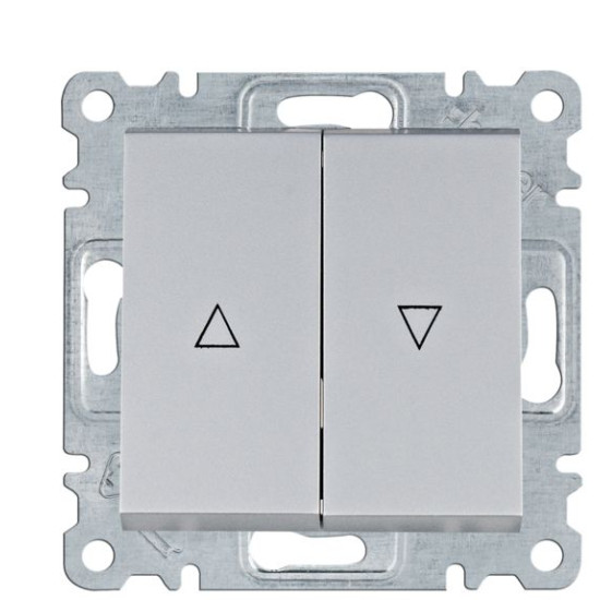 Вимикач для жалюзі Hager WL0322 Lumina 10АХ/230В (сріблястий)