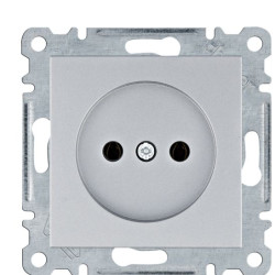 Розетка Hager WL1012 Lumina 16А/230В без з/к (срібляста)