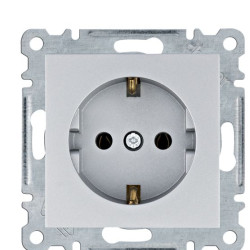 Розетка Hager WL1052 Lumina 16А/230В із з/к (срібляста)
