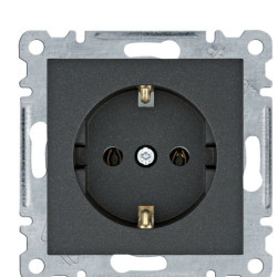 Розетка Hager WL1053 Lumina 16А/230В із з/к (чорна)
