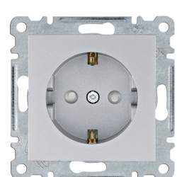 Розетка Hager WL1062 Lumina 16А/230В із з/к із захистом контактів (срібляста)