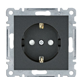 Розетка Hager WL1063 Lumina 16А/230В із з/к із захистом контактів (чорна)