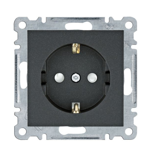 Розетка Hager WL1063 Lumina 16А/230В із з/к із захистом контактів (чорна)