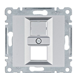 Подвійна панель Hager WL2322 Lumina для RJ12/RJ45 (срібляста)