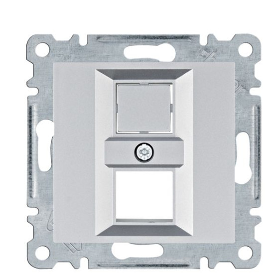 Подвійна панель Hager WL2322 Lumina для RJ12/RJ45 (срібляста)