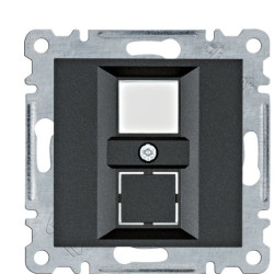 Подвійна панель Hager WL2323 Lumina для RJ12/RJ45 (чорна)