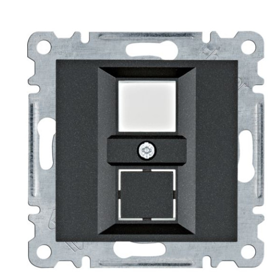 Подвійна панель Hager WL2323 Lumina для RJ12/RJ45 (чорна)