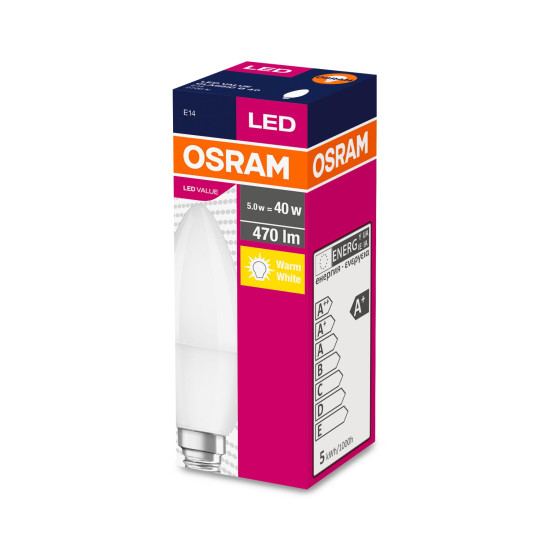 Світлодіодна лампа свічка Osram 4052899326453 VALUE B40 5Вт 470Лм 2700K E14