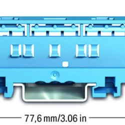 Тримач клем Wago 221-500/000-006 на рейку DIN-35 або для гвинтового кріплення (221 серія) 4мм (синій)