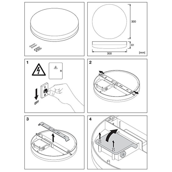 Вологозахищений світильник Osram SF Compact IK10 300 IP65 WT 24Вт 4000К (4058075062221)