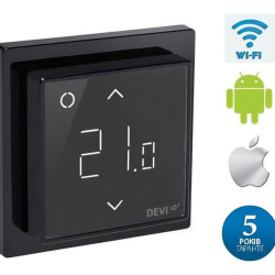 Терморегулятор Devi Smart (+5+45С) Wi-Fi 85х85мм 16A чорний (140F1143)