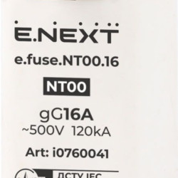 Плавкий запобіжник E.Next e.fuse.NT00.16 габарит 00 16А (i0760041)