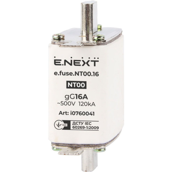 Плавкий запобіжник E.Next e.fuse.NT00.16 габарит 00 16А (i0760041)
