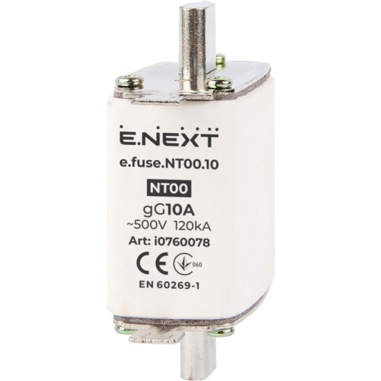 Плавкий запобіжник E.Next e.fuse.NT00.10 габарит 00 10А (i0760078)