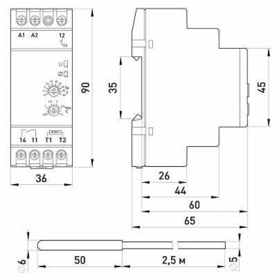 Реле контролю температури E.Next e.control.h01 16A АС/DC 24-240 -5+40°С (i0310016)