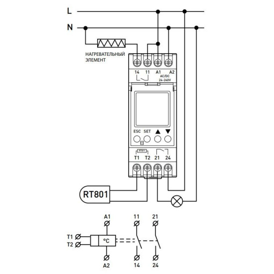 Реле контролю температури E.Next e.control.h02 16A АС/DC 24-240 -25+130°С (i0310017)