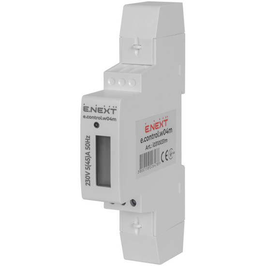 Однофазний електронний лічильник E.Next e.control.w04m 5-45 А клас 1.0 (i0310031m)