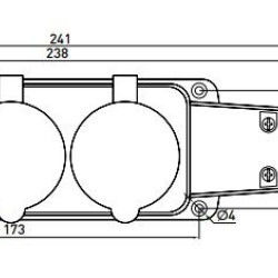 Каучукова потрійна колодка E.Next e.socket.rubber.029.3.16 16А із заземленням та захисною кришкою (s9100027)