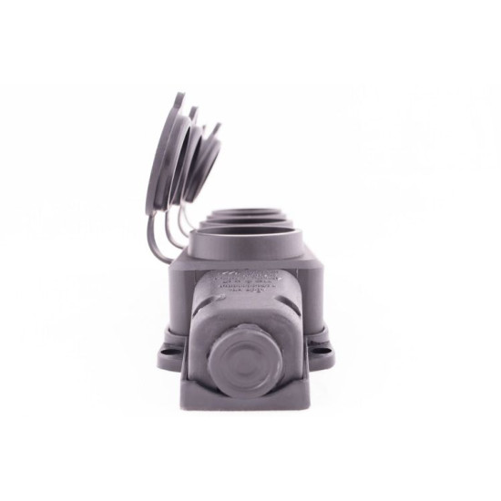 Каучукова чотиримісна колодка E.Next e.socket.rubber.029.4.16 16А із заземленням та захисною кришкою (s9100039)