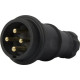 Чотирьохполюсна каучукова переносна силова вилка E.Next e.plug.rubber.060.16 16А (s9100035)