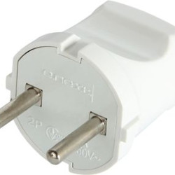 Електрична вилка E.Next e.plug.001.10 10А без заземлення біла (s9100001)