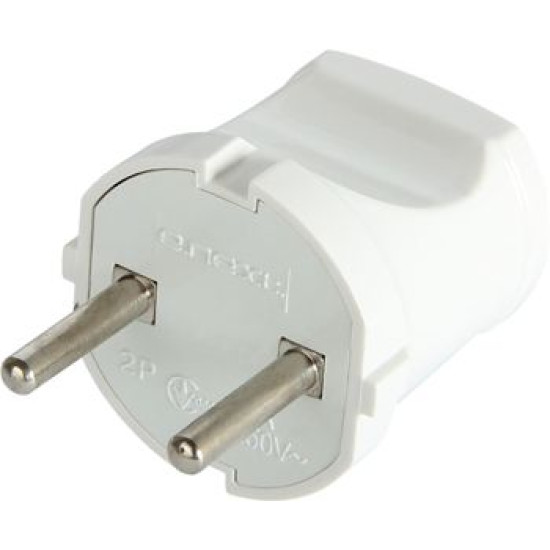 Електрична вилка E.Next e.plug.001.10 10А без заземлення біла (s9100001)