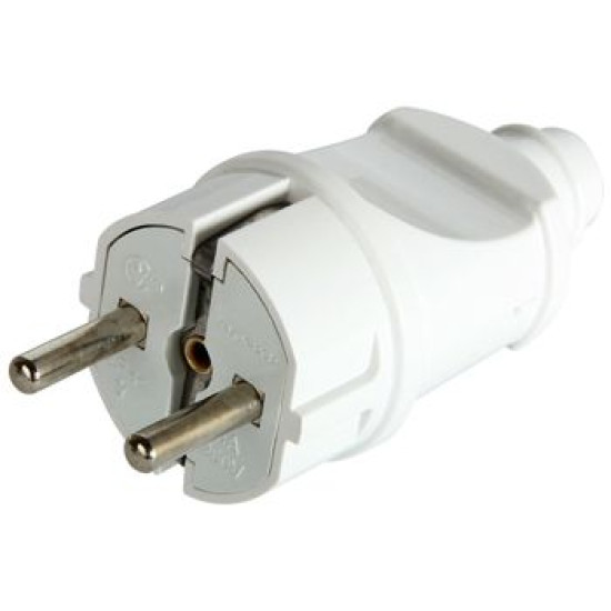 Пряма вилка E.Next e.plug.straight.003.16 16А із заземленням біла (s9100002)