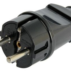 Пряма вилка E.Next e.plug.straight.004.16 16А із заземленням чорна (s9100003)