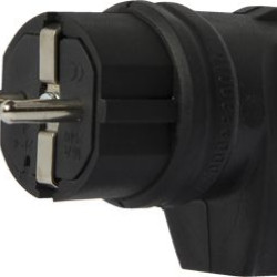 Каучукова кутова вилка E.Next e.plug.rubber.angle.027.16 із заземленням 16А (s9100030)