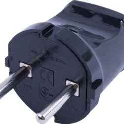 Вилка E.Next e.plug.002.10 10А без заземлення чорна (s9100045)