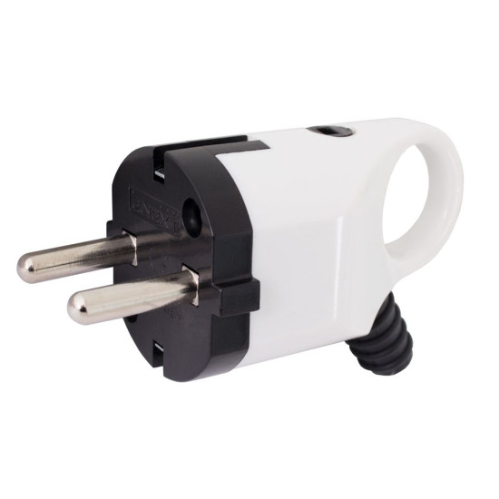 Кутова вилка E.Next e.plug.angle.005.16 16А із заземленням біла (s9100046)