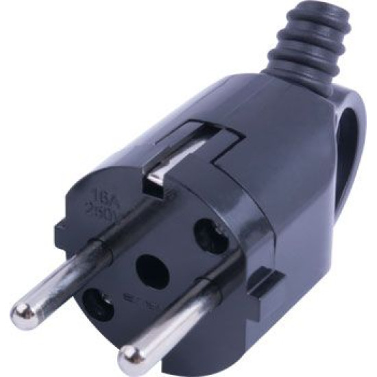 Кутова вилка E.Next e.plug.angle.006.16 16А із заземленням чорна (s9100047)