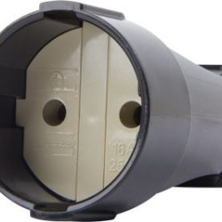 Штепсельне гніздо E.Next e.socket.001.10.black 10А без заземлення чорна (p017002)