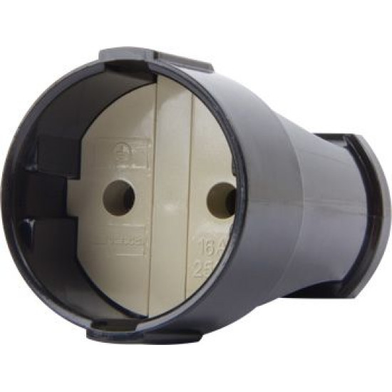 Штепсельне гніздо E.Next e.socket.001.10.black 10А без заземлення чорна (p017002)