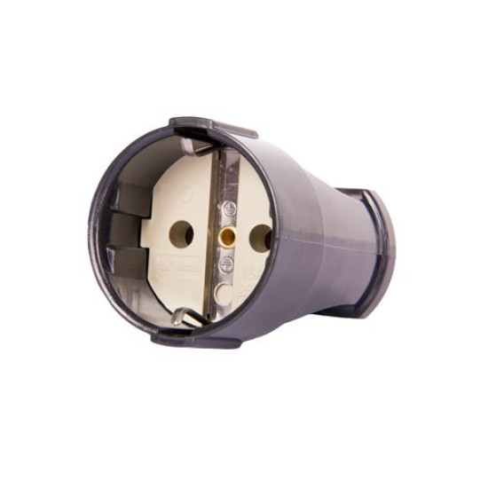 Штепсельне гніздо E.Next e.socket.003.16.black 16А чорна із заземленням (p017004)