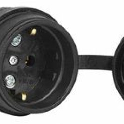 Каучукова переносна розетка E.Next e.socket.rubber.029.16 16А із заземленням та захисною кришкою (s9100024)