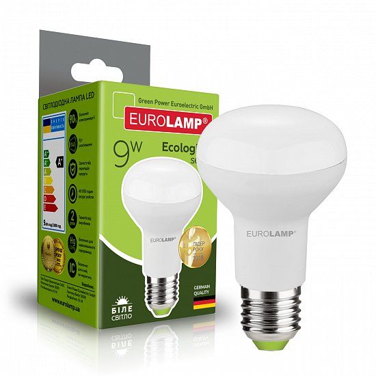 LED лампа Eurolamp ЕКО "P" R63 9Вт E27 4000K LED-R63-09274(P)