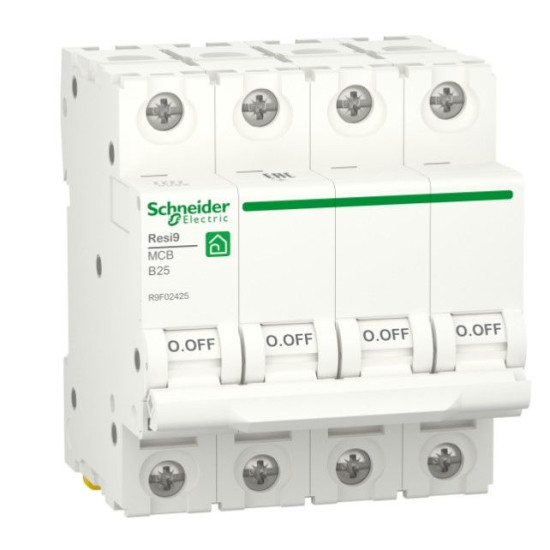 Автоматичний вимикач Schneider Electric R9F02425 RESI9 6кА 4P 25A В
