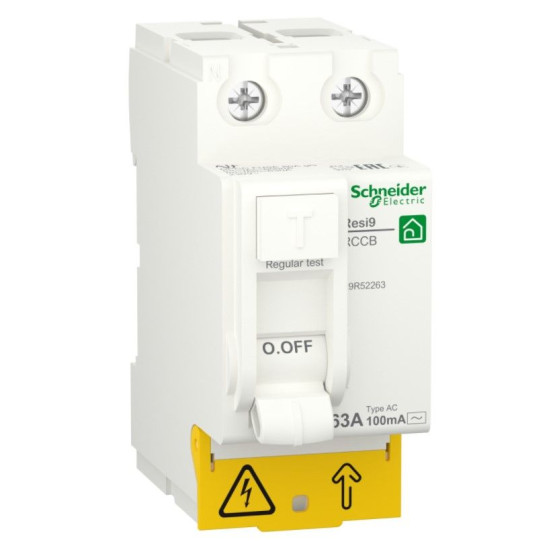 Диференціальне реле Schneider Electric R9R52263 RESI9 1Р+N 63A 100мА АС
