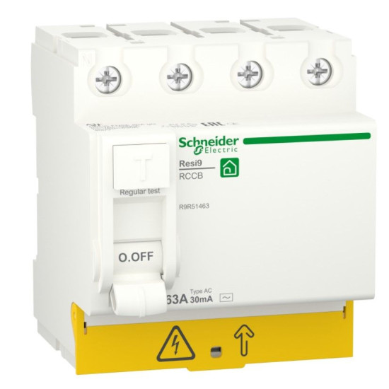 Диференціальне реле Schneider Electric R9R51463 RESI9 3P+N 63A 30мА АС