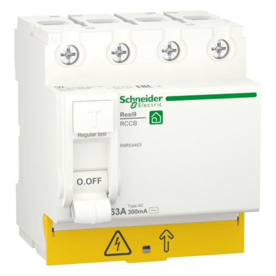 Диференціальне реле Schneider Electric R9R54463 RESI9 3P+N 63A 300мА АС