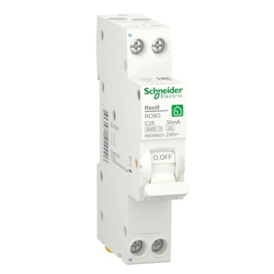 Диференціальний автомат Schneider Electric R9D88625 RESI9 6кА 1P+N 25A C 30мА