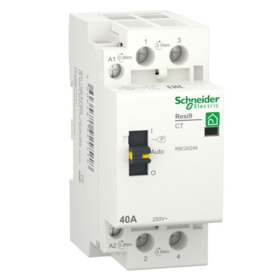 Контактор Schneider Electric R9C20240 RESI9 1P+N 40A 2NO 230В