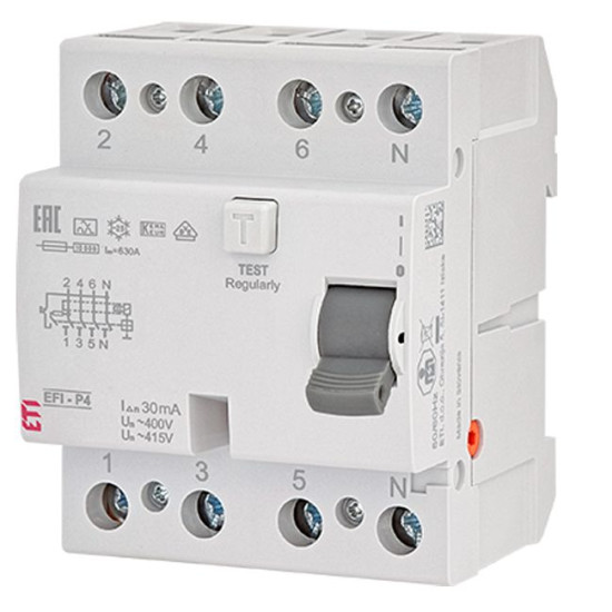 ПЗВ ETI 3P+N EFI6-P4 63/0,03 A 6кА (2061663)