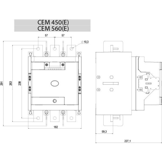 Контактор Eti CEM 560E.22-255V-AC/DC (4656307)